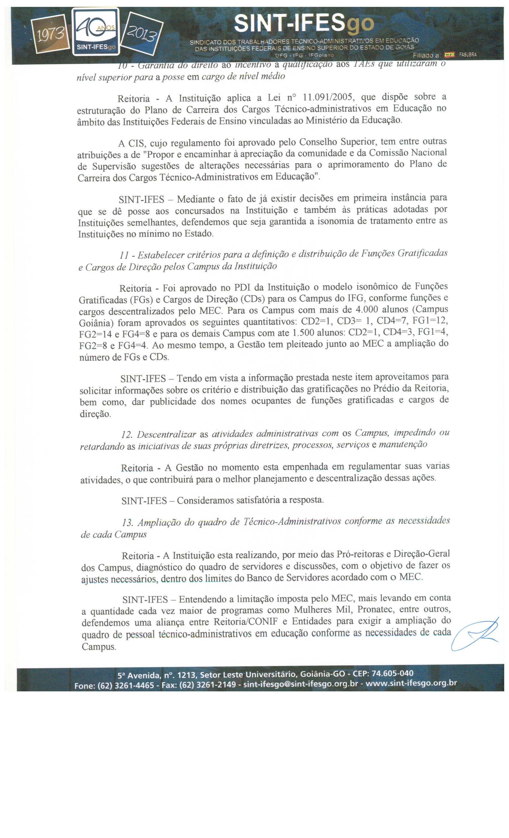 RELATO DA REUNIÃO DE NEGOCIAÇÃO COM A REITORIA DO IFG, Pag4