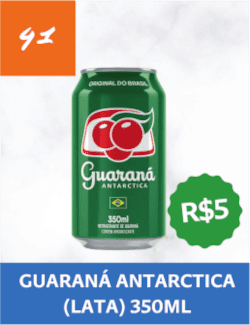 41 - Guaraná Antártica (Lata) 350ml - R$ 5,00