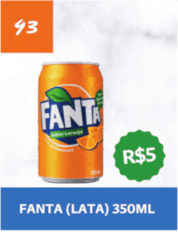 43 - Fanta (Lata) 350ml - R$ 5,00