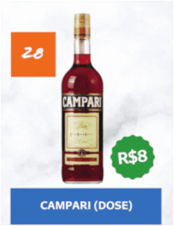 28 - Campari (dose) - R$ 8,00