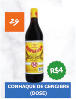 29 - Conhaque de Gengibre (dose) - R$ 4,00