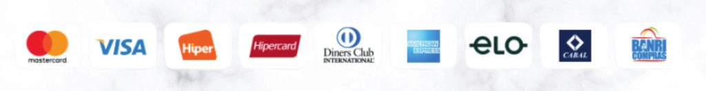 Mastercard Visa Hiper Hipercard Diner's Club American Express Elo Cabal Banri Compras